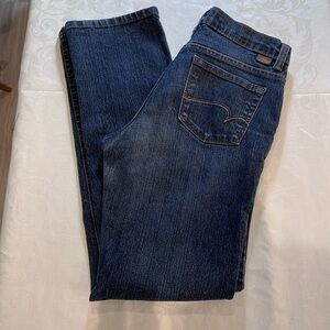 Lois Dark Blue Straight Leg 5 Pocket jeans. Made in Canada. Size 29